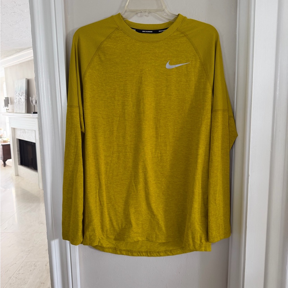Nike Men’s Long Sleeve Dri-FIT Crew Shirt - Mustard Yellow